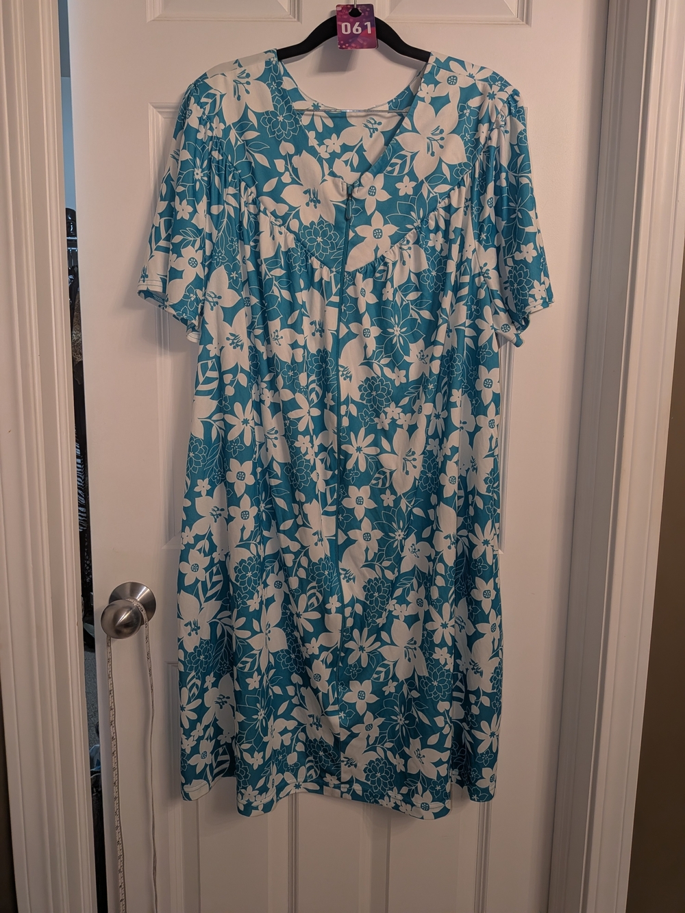 Anthony Richards Teal and White Floral Nightgown
